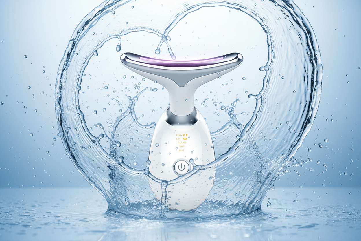 LED Facial and Neck Massager with Water Splashing
